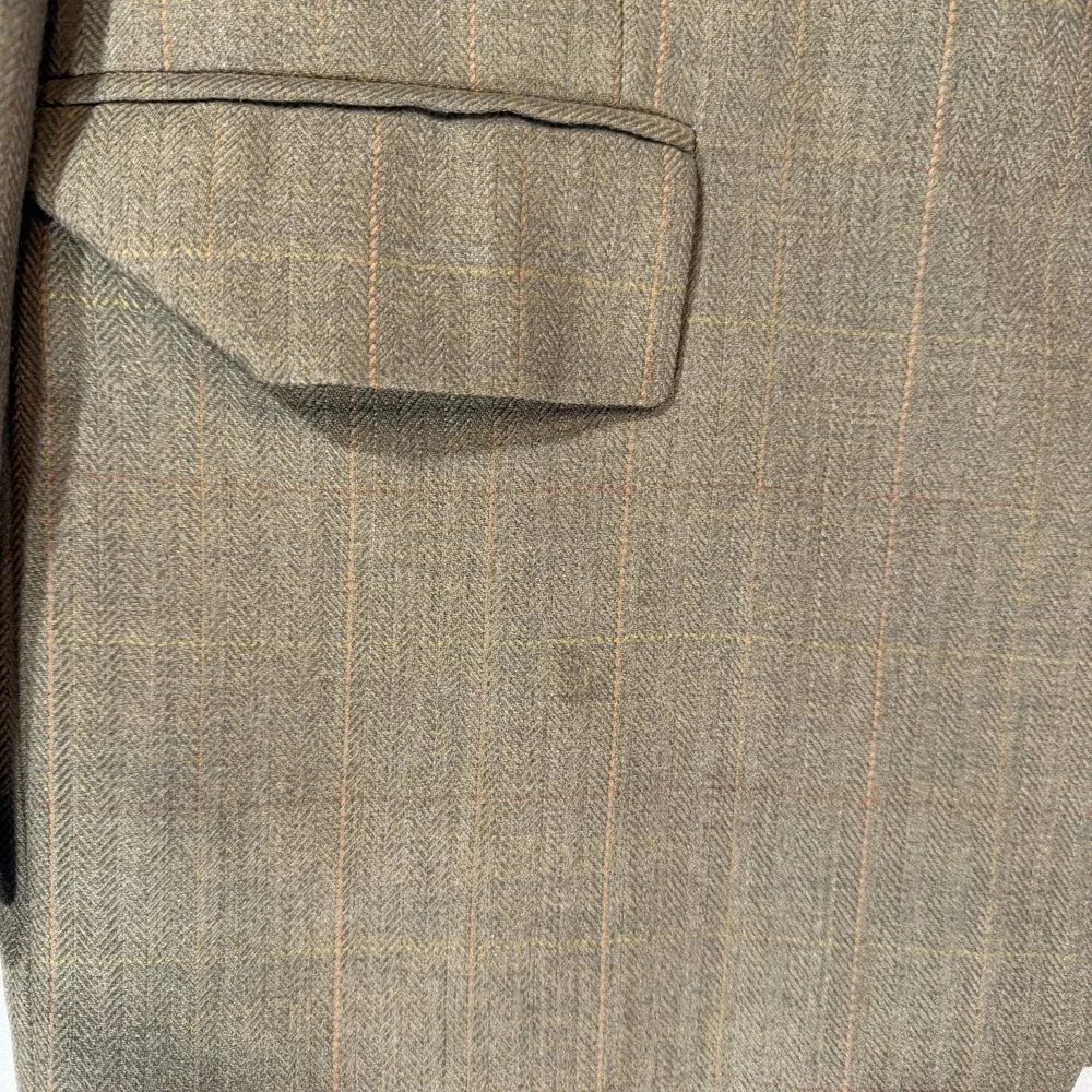VTG Chaps Ralph Lauren Mens 42R Brown Plaid Two Button Blazer Wool Sport Coat